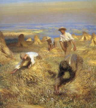 George Clausen Painting - Harvest modern peasants impressionist Sir George Clausen